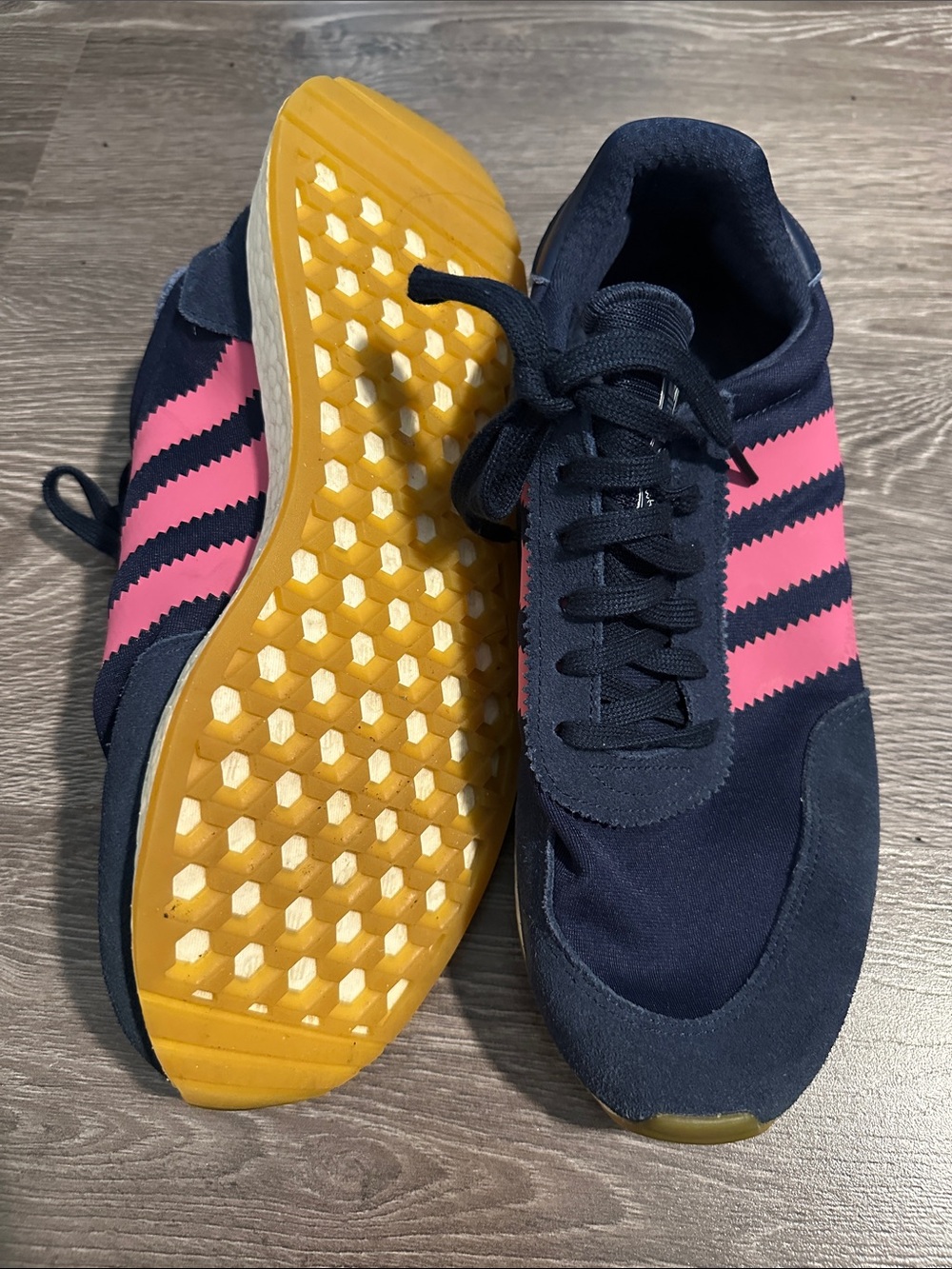 adidas Navy and Pink Women's Retro Sneakers - Picture 2 of 3